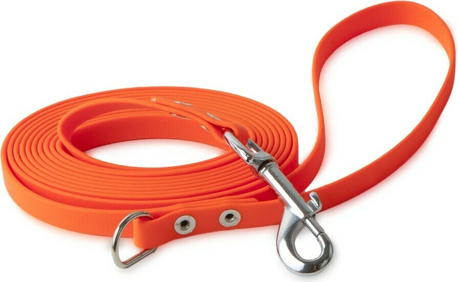 Firedog BioThane Dog leash 13 mm with handle & D-ring Orange