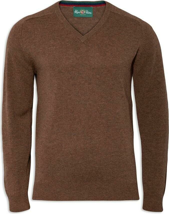 Alan Paine Streetly Vee Neck Pullover Mens Tobacco
