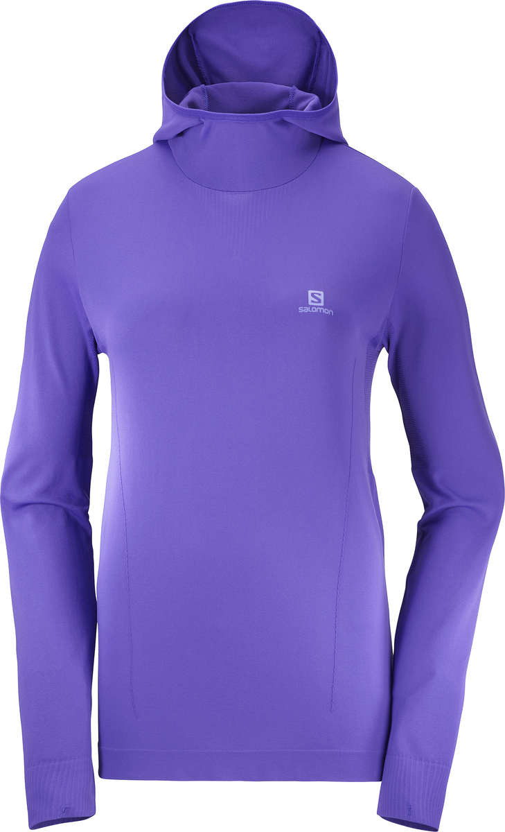 Salomon Essential Seamless Hoodie Womens Deep Blue/Heather