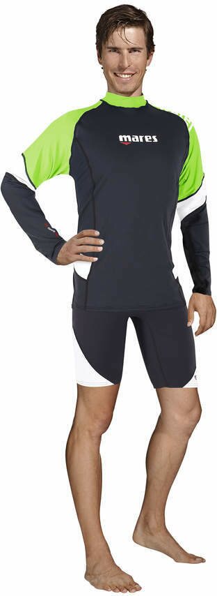 Mares Rash Guard Loose Fit L/S Mens Lime