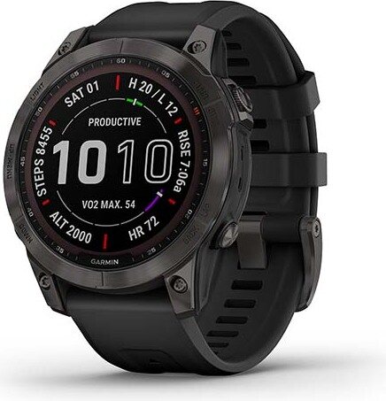 Garmin Fenix 7 Sapphire Solar Carbon Gray DLC Ti w/Black