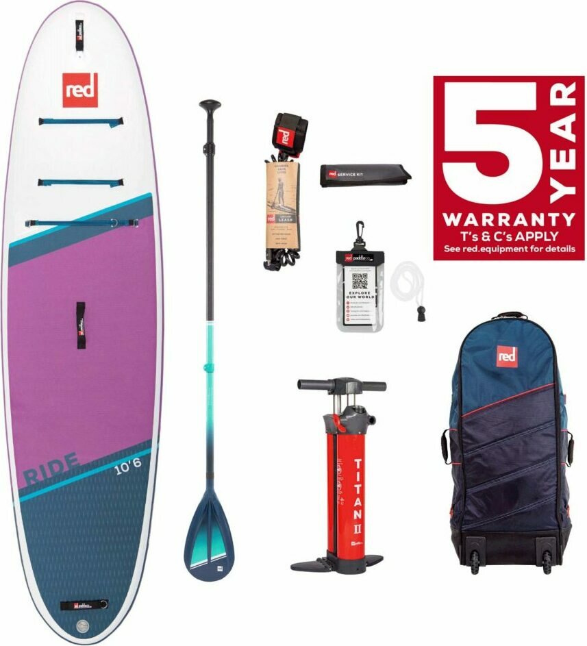 Red Paddle Co Ride 10'6" x 32" balení Special Edition Purple/White | with Cruiser Tough Paddle