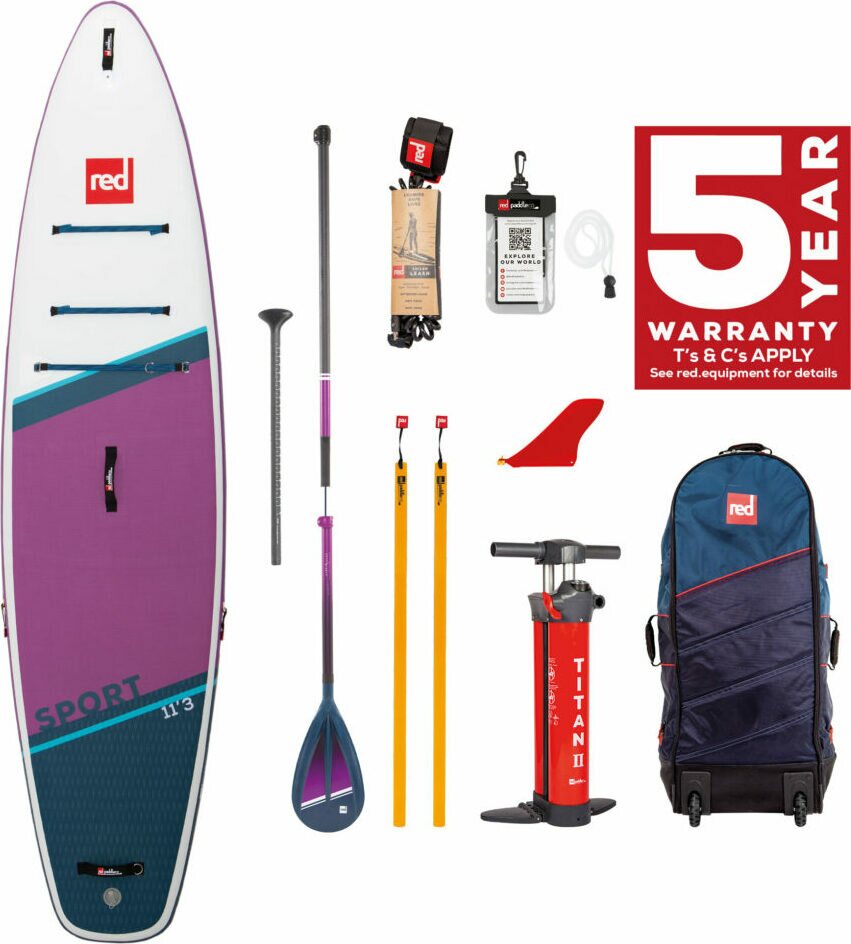 Red Paddle Co Sport 11'3" x 32" confezione Special Edition - Purple | w/ Hybrid Tough Paddle