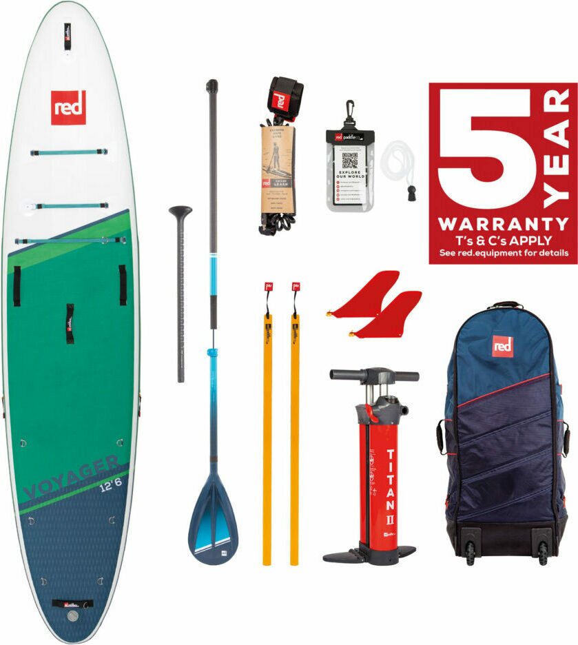 Red Paddle Co Voyager 12'6" x 32" package Green / White