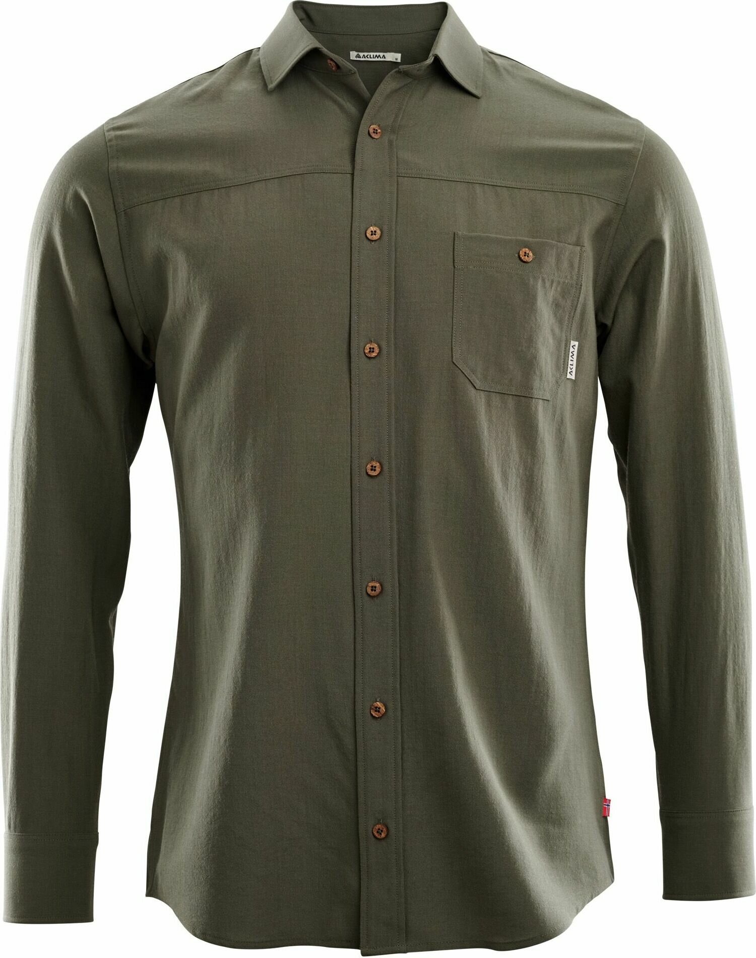 Aclima Woven LeisureWool Woven Woolshirt Mens Ranger Green