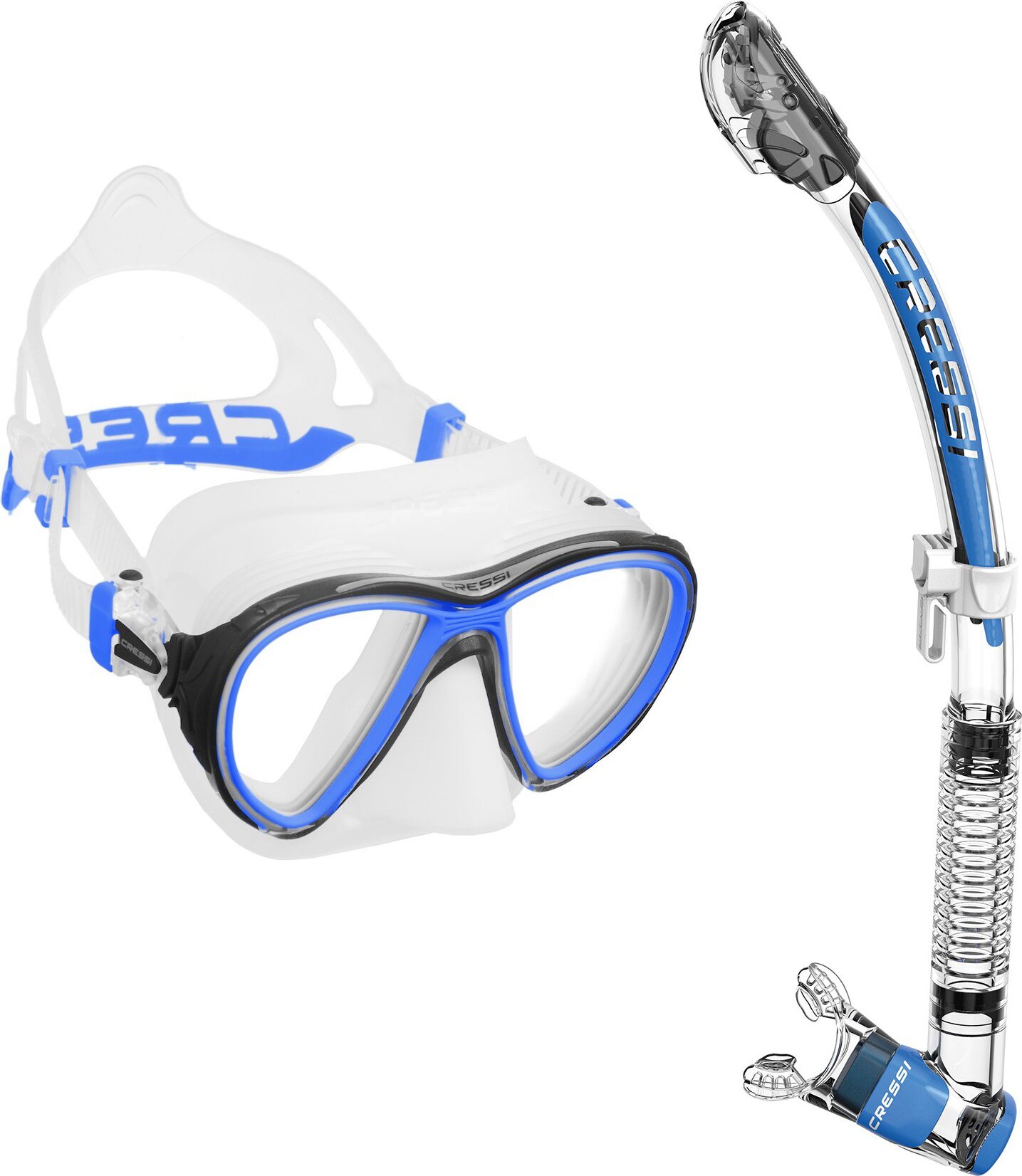Cressi Quantum + Itaca Ultra Dry Clear / Blue