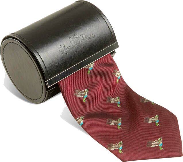 Alan Paine Ripon Silk Tie Duck Design Bordeaux