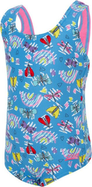 Zoggs Girls Actionback One Piece Rainbow Butterfly