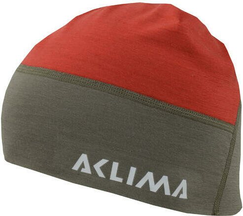 Aclima LightWool Hunting Beanie Ranger Green/High Risk Red