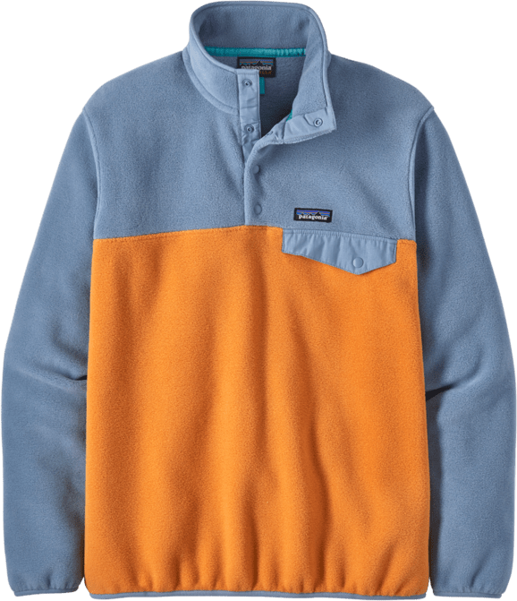 Patagonia Lightweight Synchilla Snap-T Pullover Mens Cloudberry Orange w/ Plume Grey