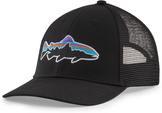 Patagonia Fitz Roy Fish LoPro Trucker Hat Black w/ Fitz Roy Trout