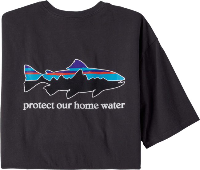 Patagonia Home Water Trout Organic T-Shirt Mens Ink Black