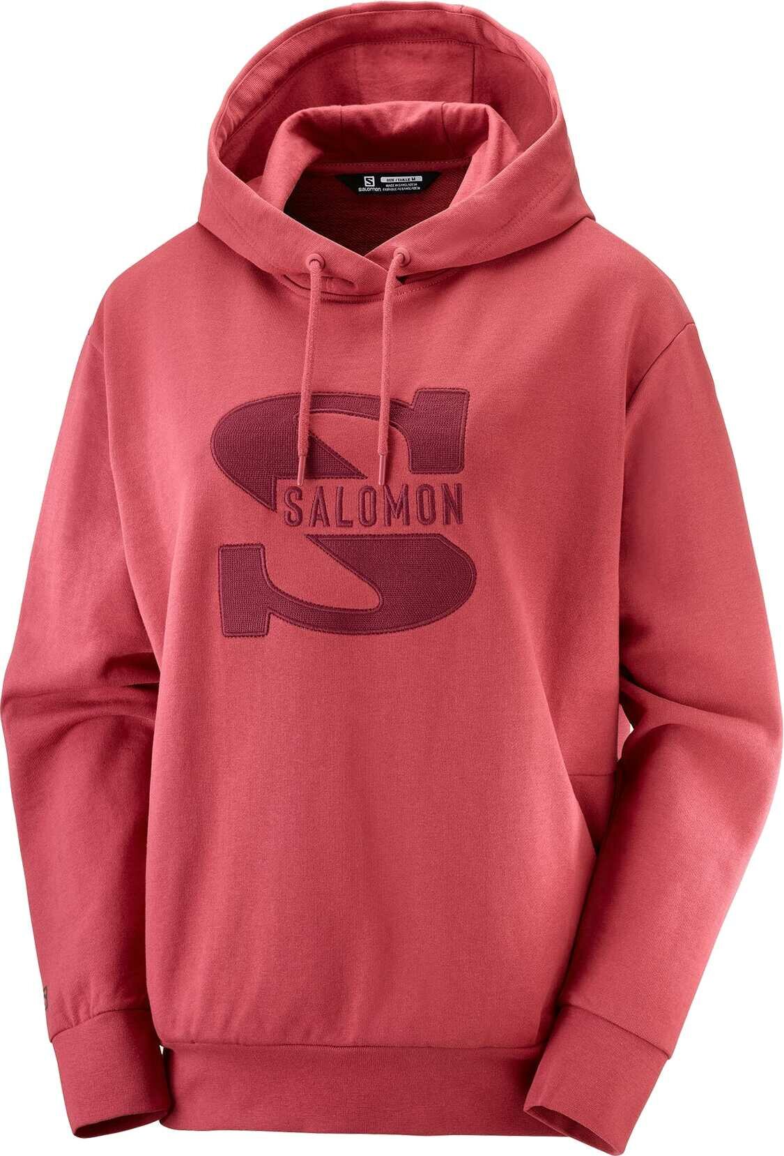 Salomon Outlife Logo Summer Hooded Pullover Womens Earth Red