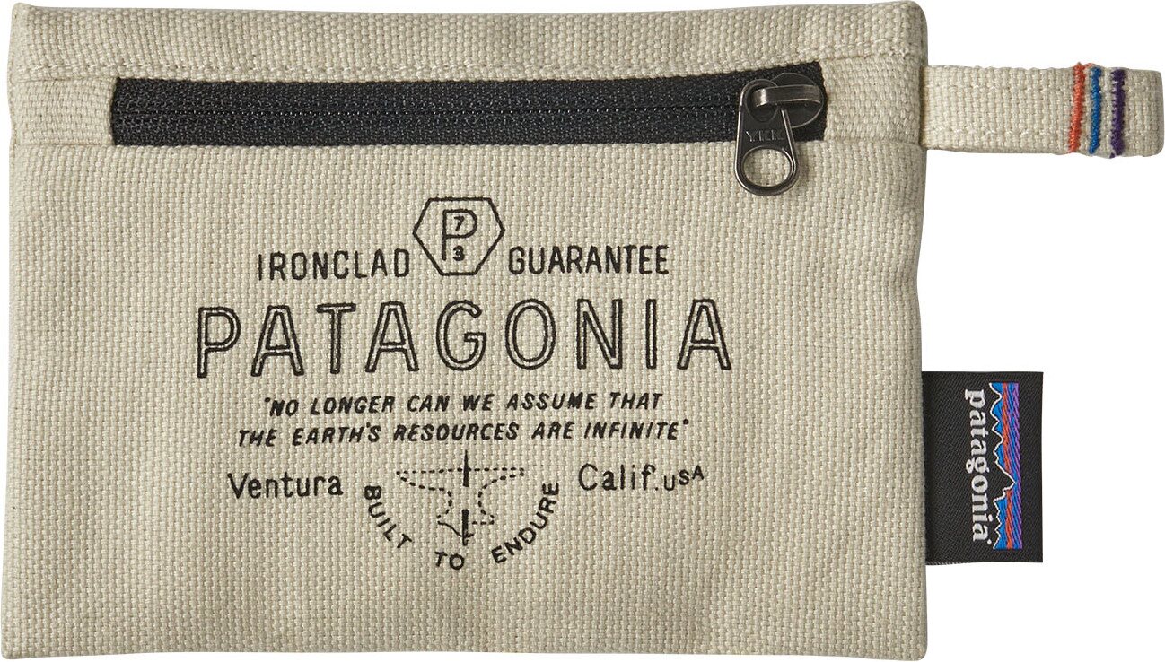 Patagonia Small Zippered Pouch Forge Mark: Bleached Stone