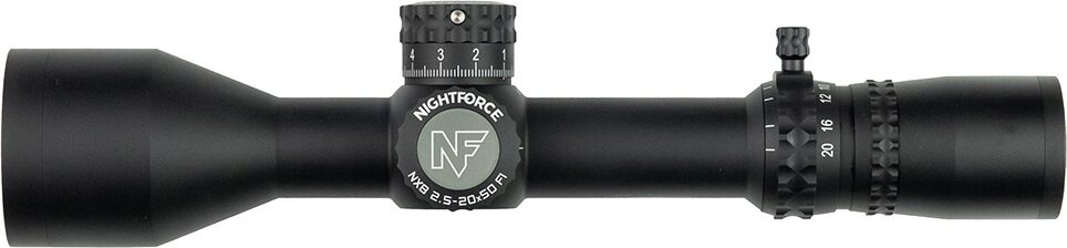 NightForce NX8 - 2.5-20x50mm F1 - ZeroStopTM - .1 Mil-Radian - DigIllumTM - TReMoR3 Black