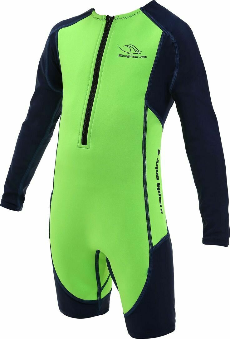Aquasphere Stingray HP2 Long Sleeve Junior Bright Green / Navy Blue