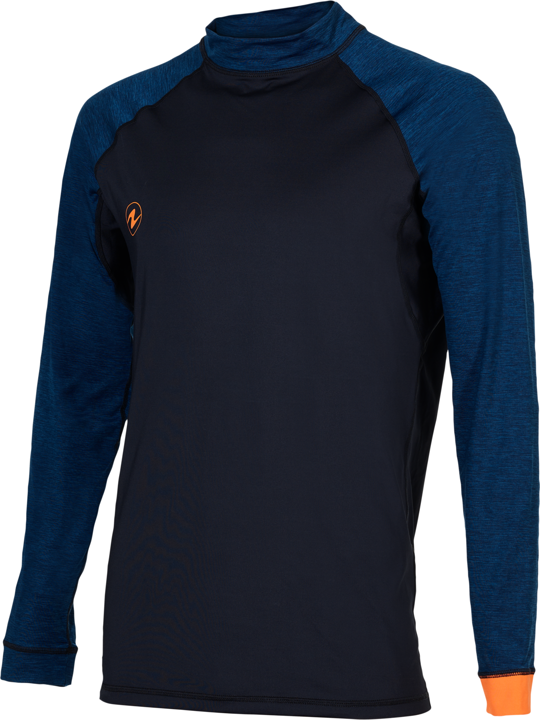 AquaLung Rashguard Slim Fit LS Mens Black Chine / Blue