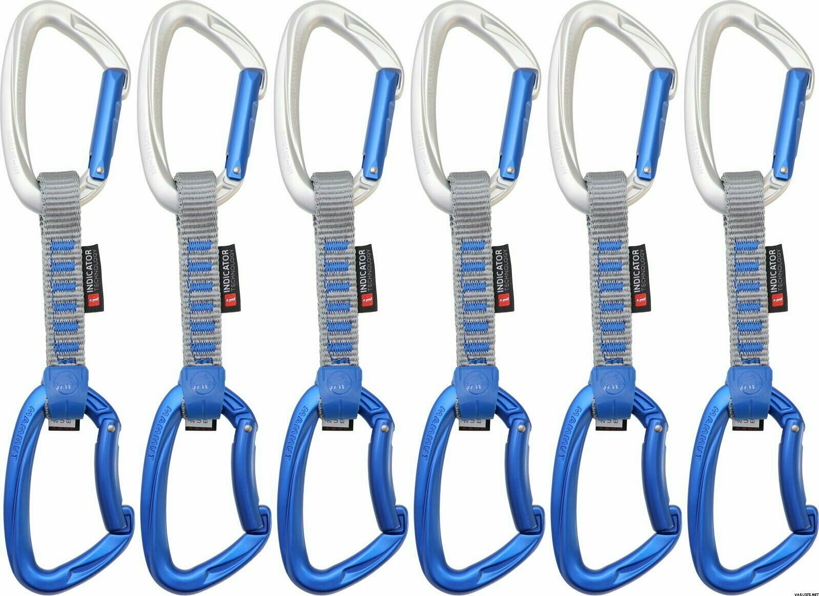 Mammut Crag Keylock Indicator 6-Pack Quickdraws Silver / Ultramarine (straight gate/bent gate)