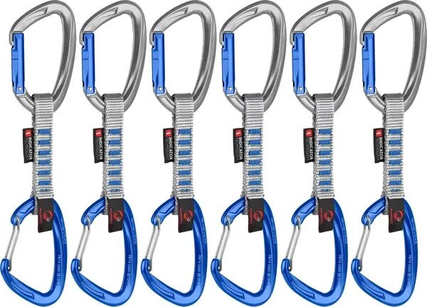 Mammut Crag Keylock Wire Indicator 6-Pack Quickdraws Silver / Ultramarine (straight gate/wire gate)