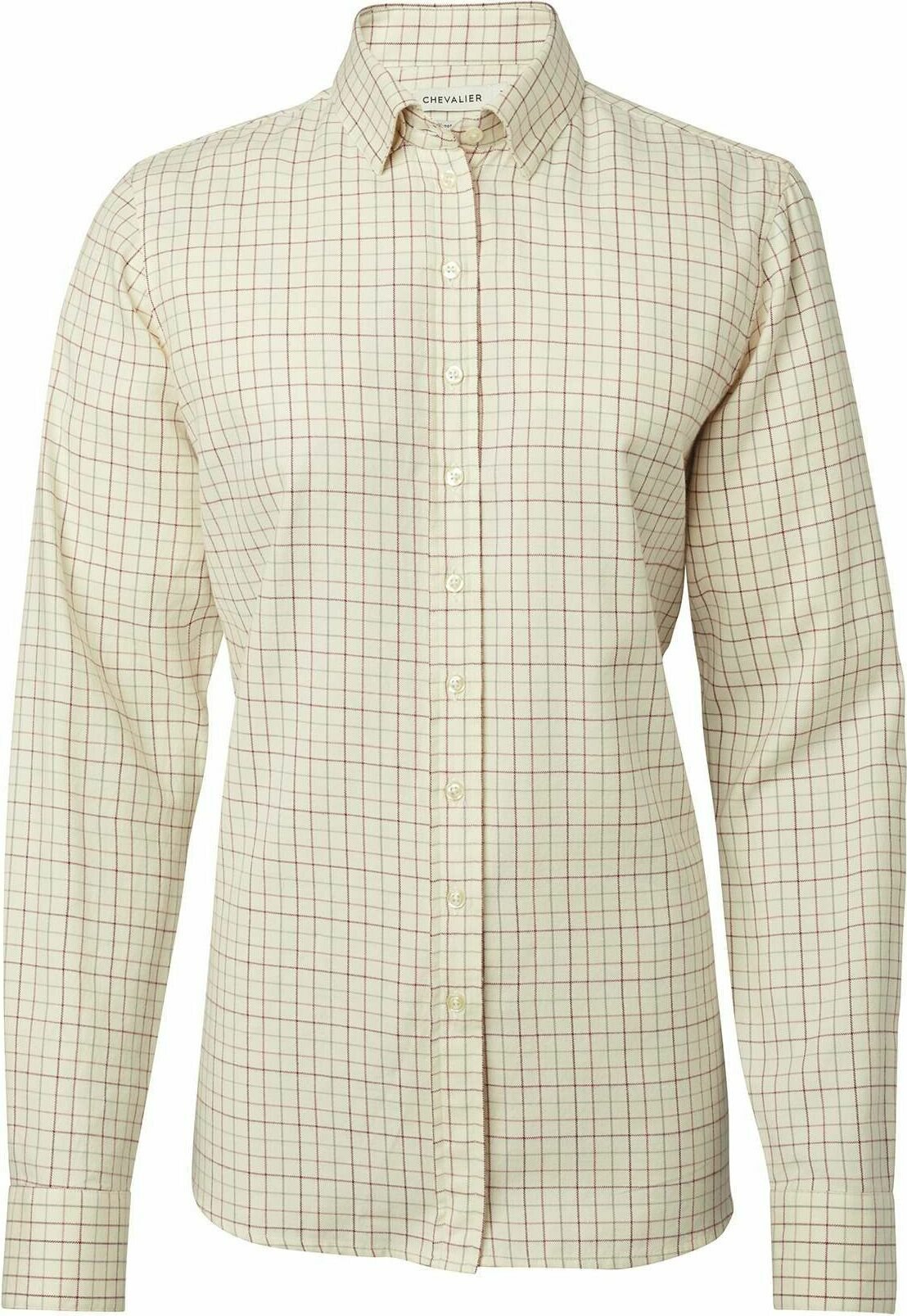 Chevalier Dollis Shooting Fit Wool Shirt Womens Cherry Red Tattersall