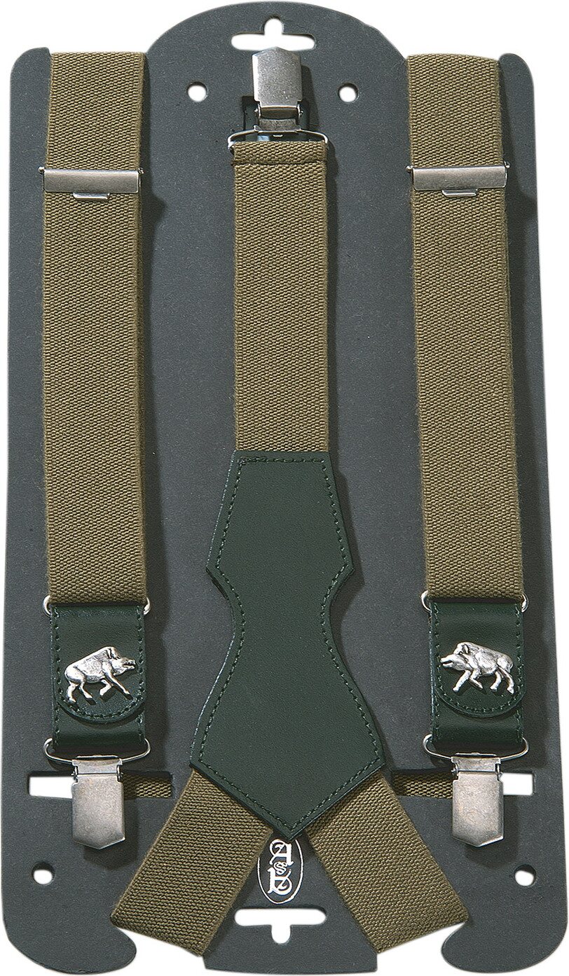 Suspenders With Leather Reinforcements Wild Boar