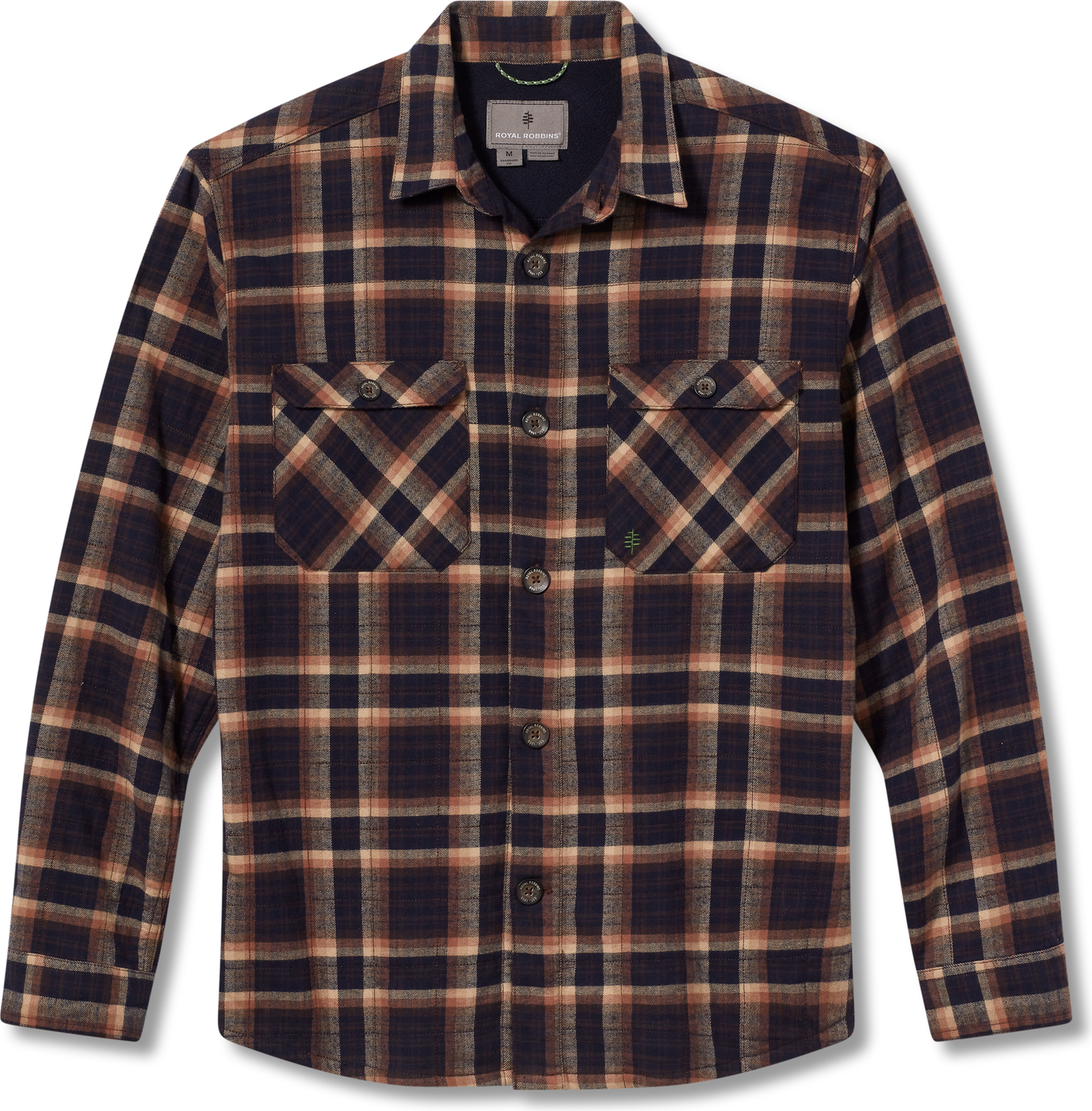 Royal Robbins Snowcap Lined Flannel L/S Mens Naval Big Basin Pld (413)