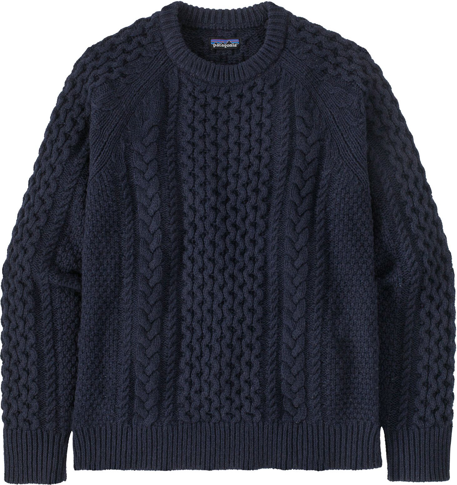 Patagonia Recycled Wool Cable Knit Crewneck Sweater New Navy