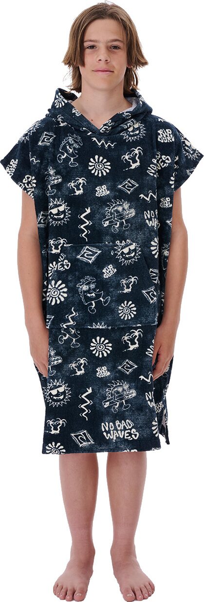 Rip Curl Printed Hooded Towel Boy Black