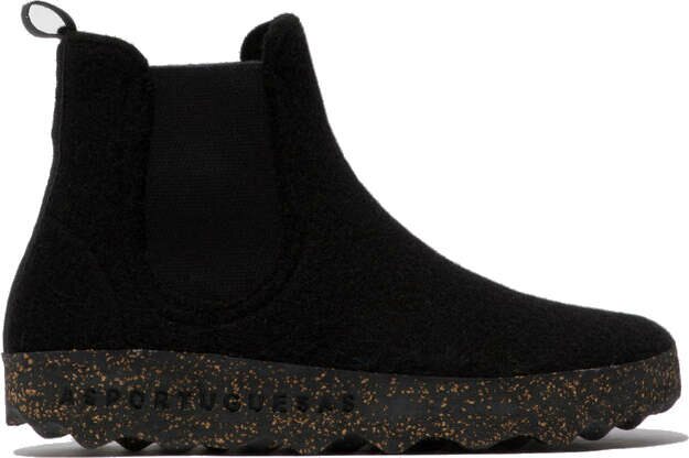 Asportuguesas Caia Mens Black felt and black sole