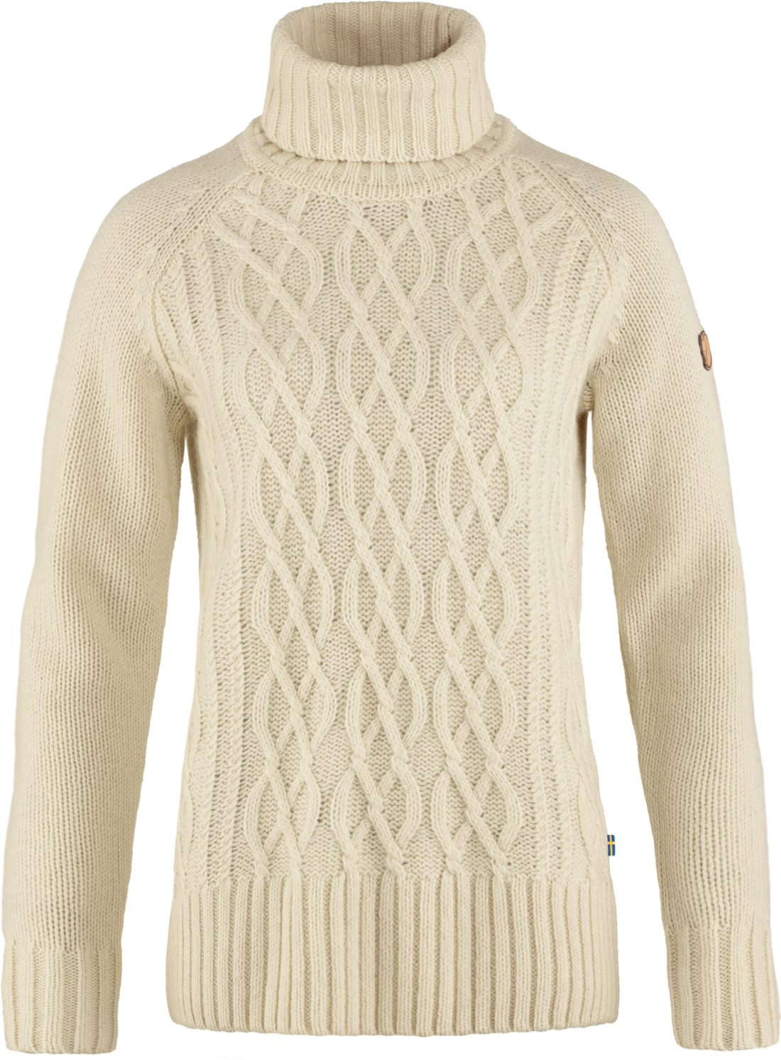 Fjällräven Övik Cable Knit Roller Neck Womens Chalk White (113)