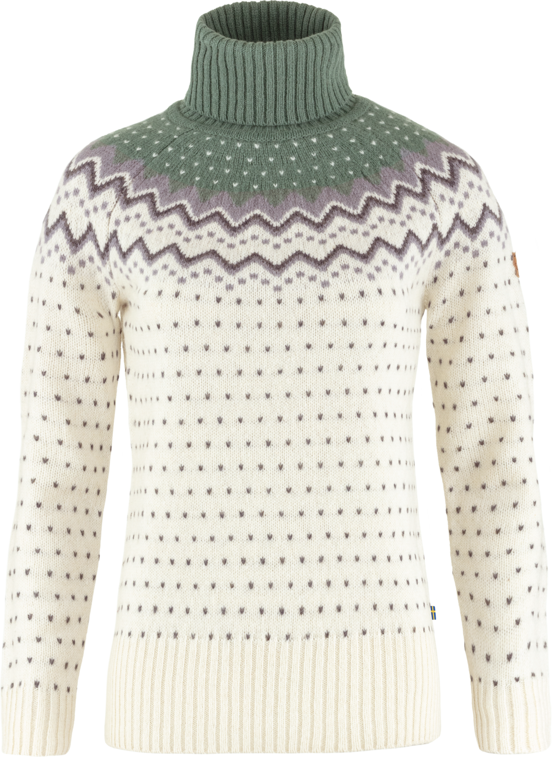 Fjällräven Övik Knit Roller Neck Womens Chalk White/Patina Green (113-614)