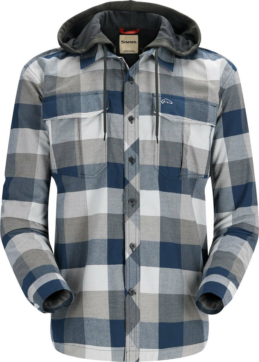 Simms Coldweather Hoody Mens Navy Buffalo Plaid