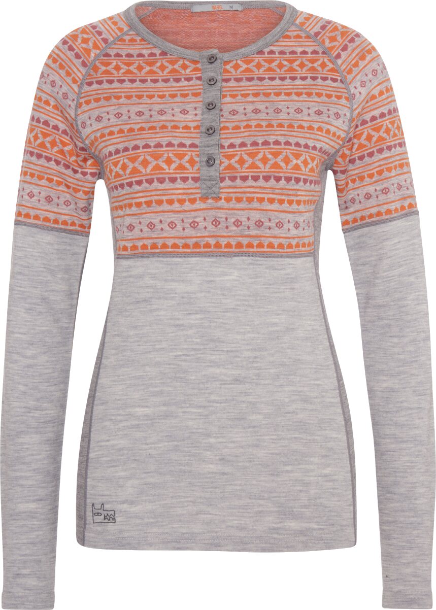 Varg Blanktjärn Wool Jersey Womens Winter Grey with Orange & Rose