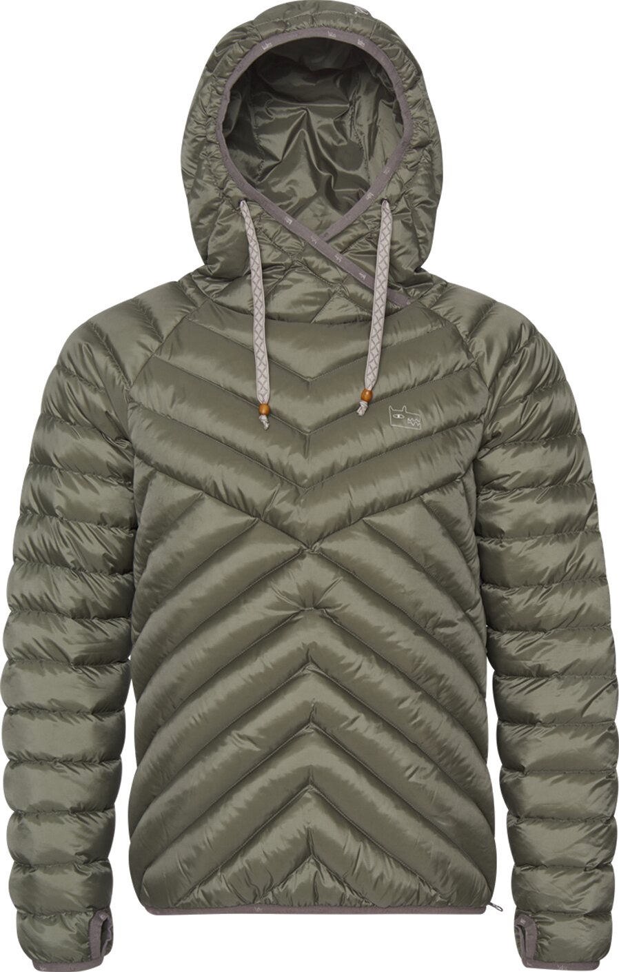Varg Älgön Down Hood Anorak Mens Mossgreen