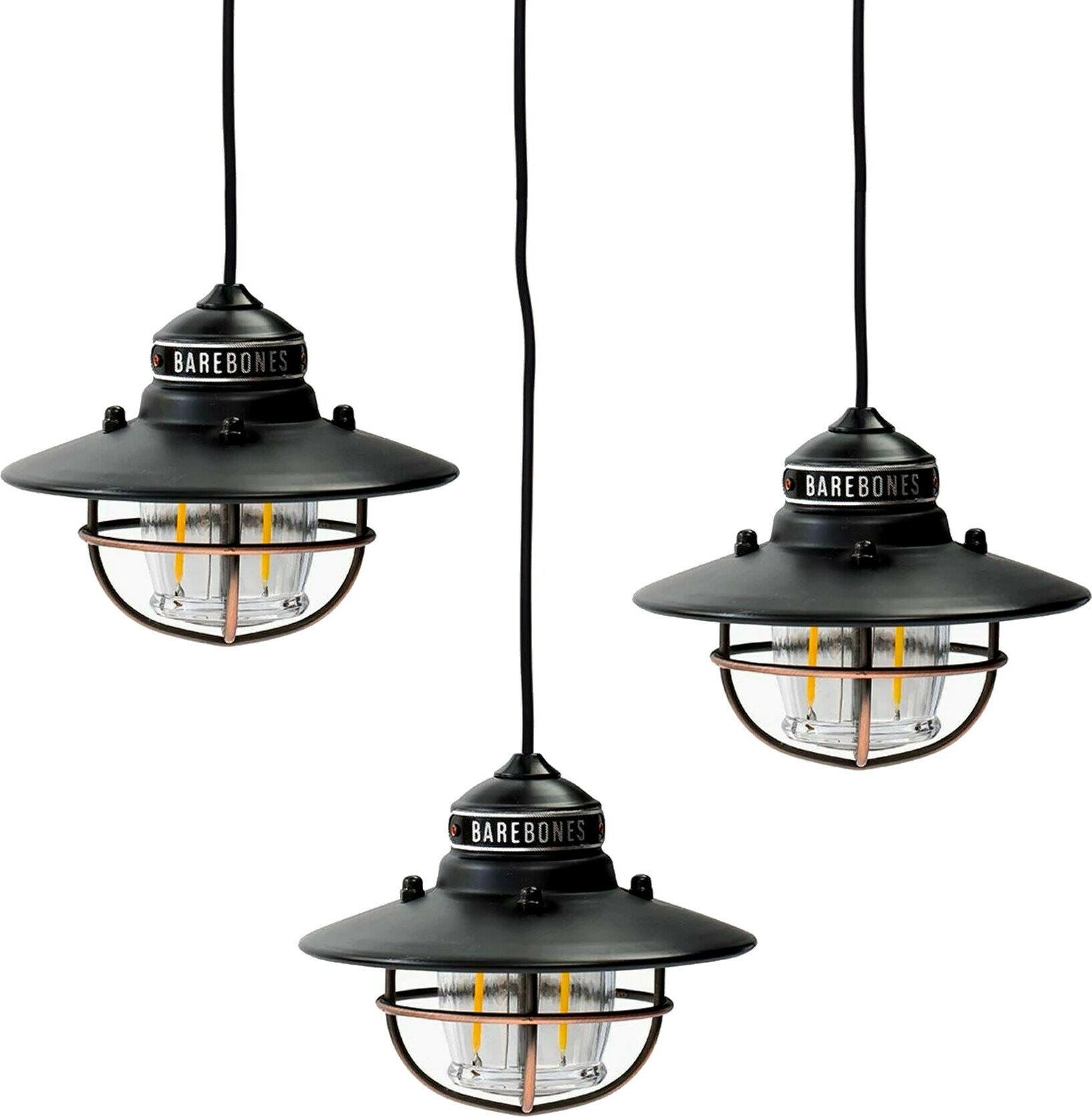 Barebones Edison Pendant String Lights Antique Bronze