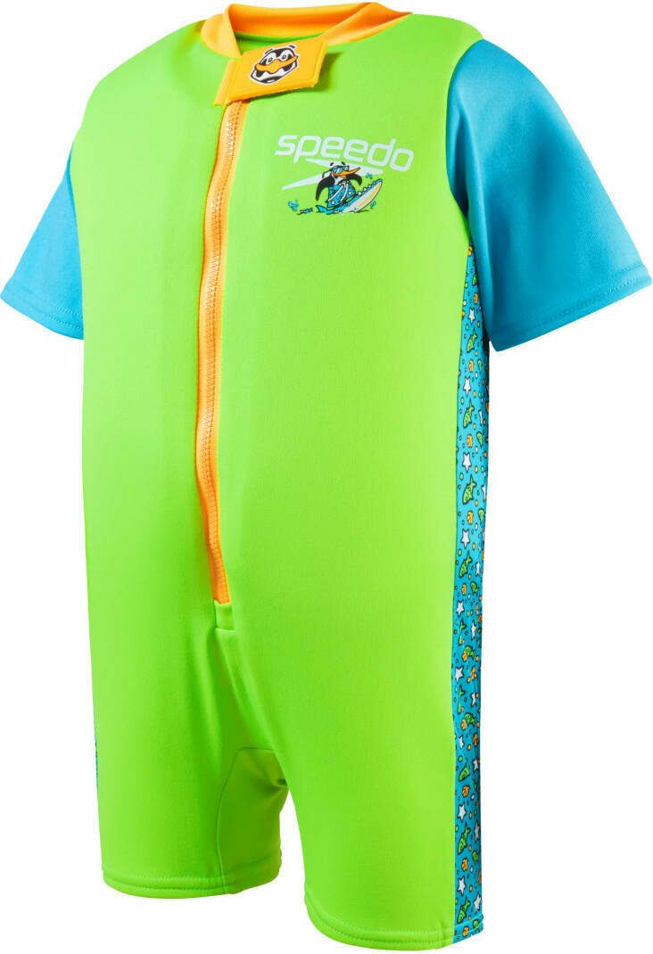 Speedo Character Printed Float Suit Chima Azure Blue / Fluoro Green