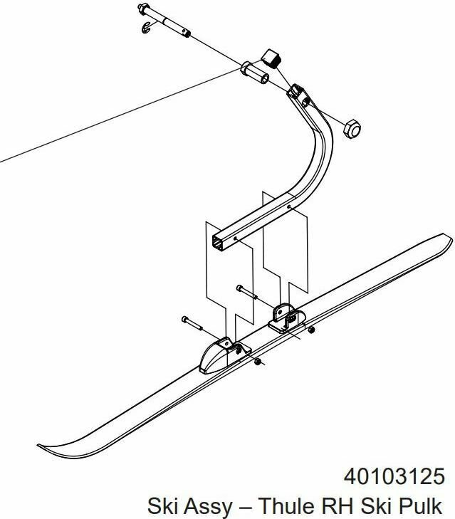 Thule Ski Assembly- Ski Pulk Right