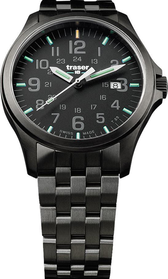 Traser P67 Officer Pro GunMetal Black PVD-coated stainless steel