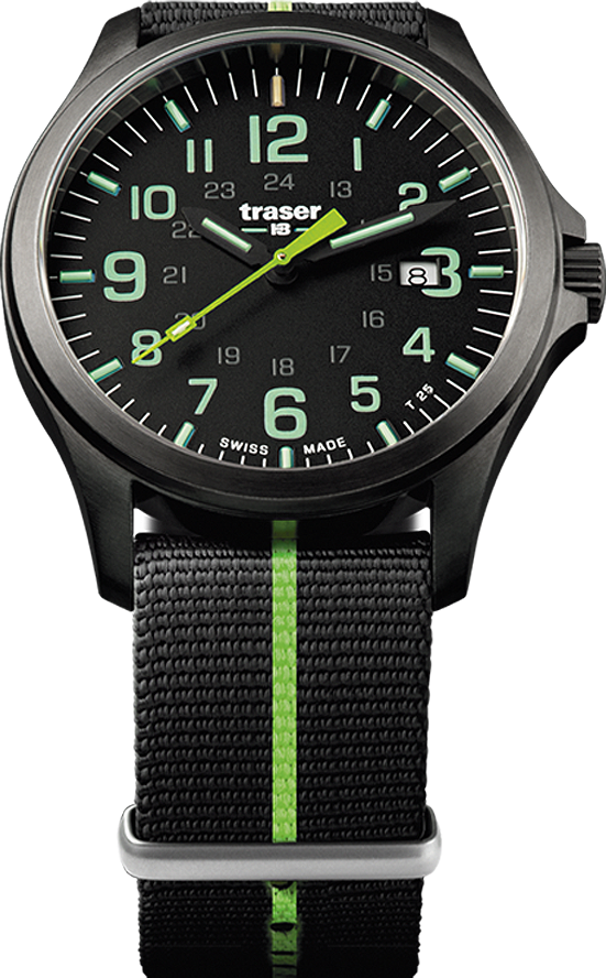 Traser P67 Officer Pro GunMetal Black/Lime Nato Strap