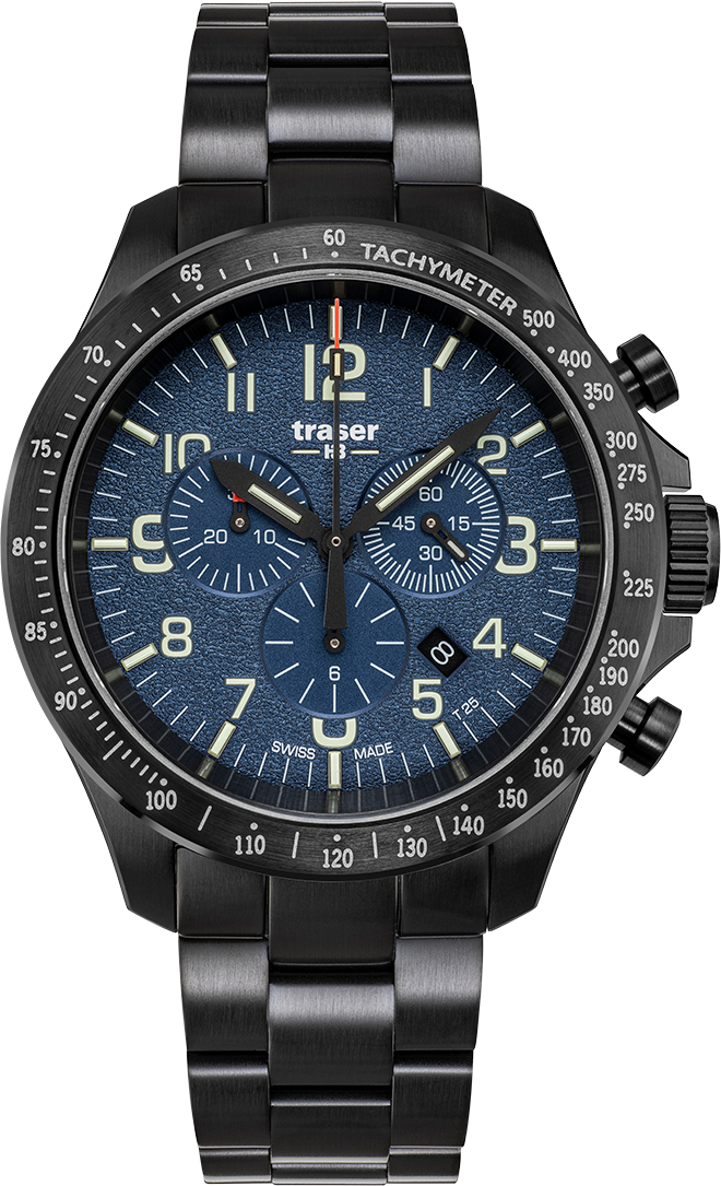 Traser P67 Officer Pro Chrono Blue PVD-coated stainless steel