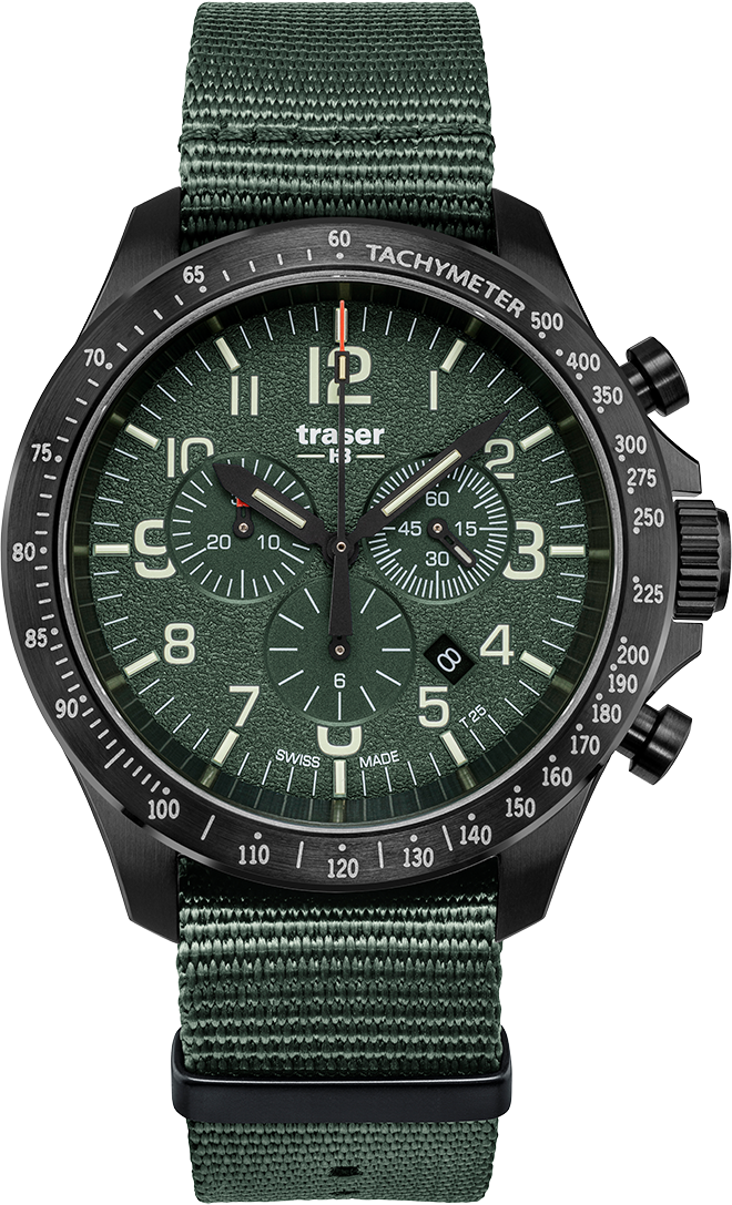 Traser P67 Officer Pro Chrono Green Nato strap
