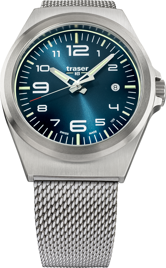 Traser P59 Essential M Blue Milanese stainless steel