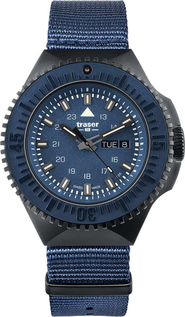 Traser P69 Black Stealth Blue Nato strap