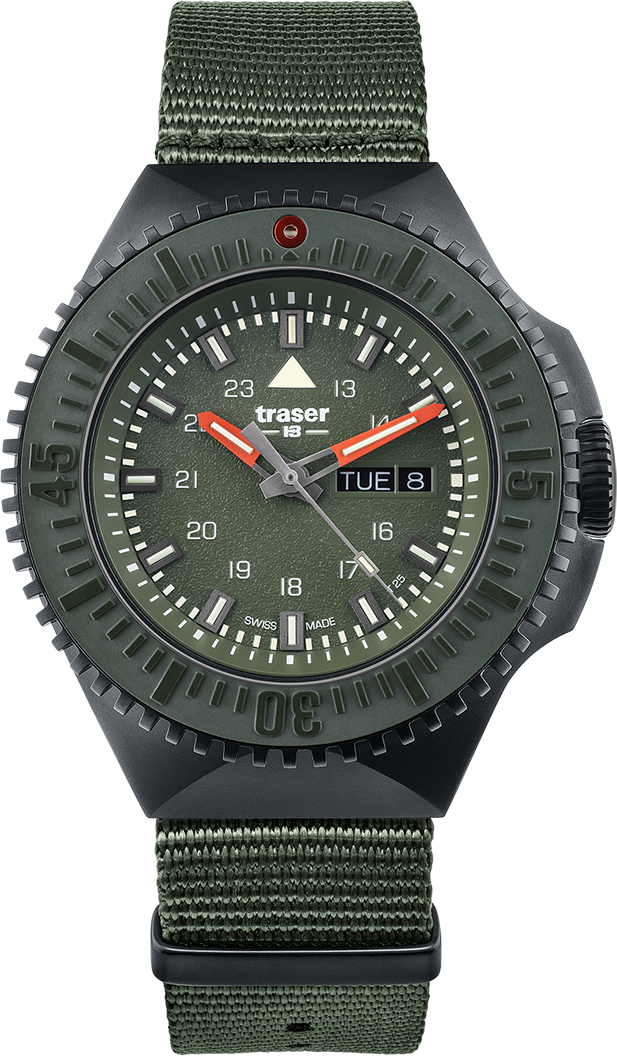 Traser P69 Black Stealth Green Nato strap