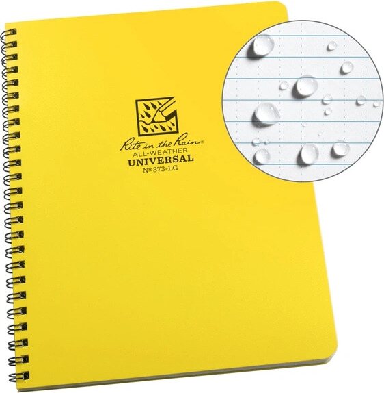 Rite in the Rain Side Spiral Notebook 17x22cm Yellow