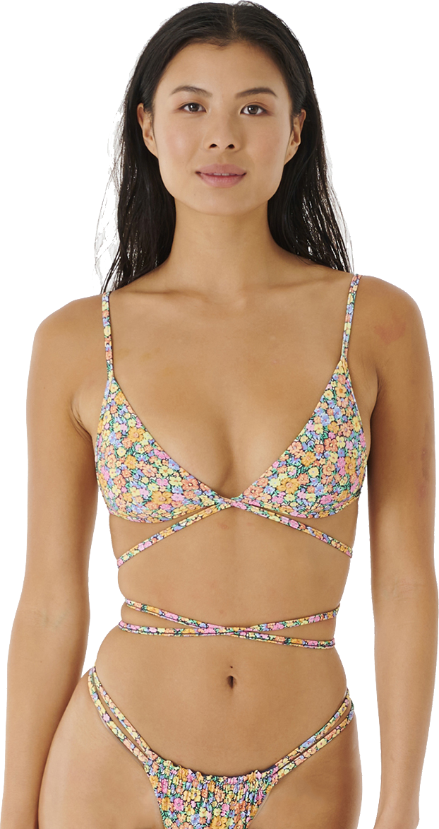 Rip Curl Afterglow Floral Wrap Tri Top Multico