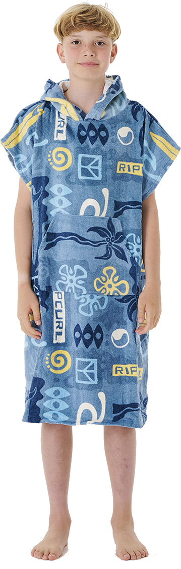 Rip Curl Printed Hooded Towel Boy Light Blue