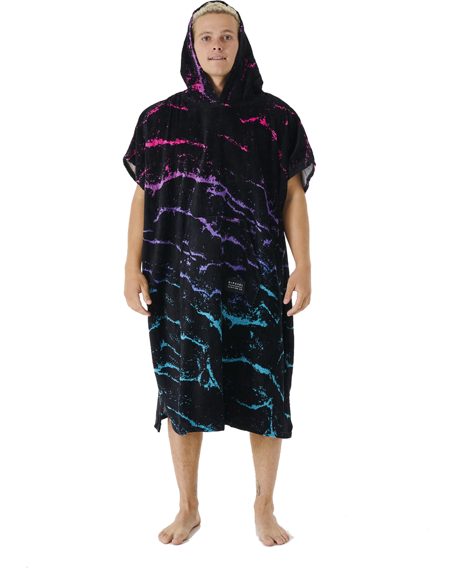 Rip Curl Combo Print Hooded Towel Black / Blue