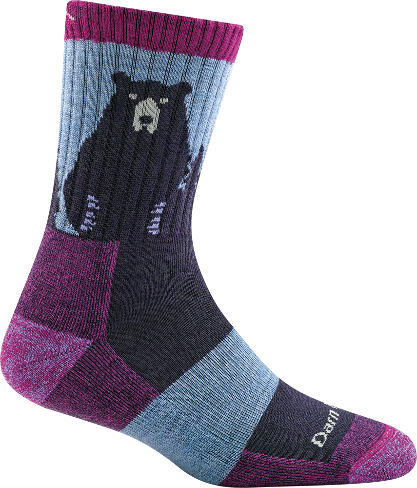 Darn Tough Bear Town Micro Crew Lightweight Womens Purple