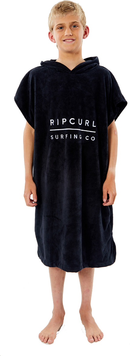Rip Curl Hooded Towel Poncho Boy Black